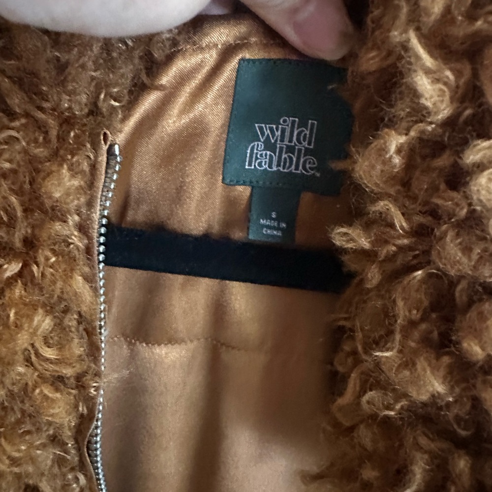 wild fable Curly Faux Fur Jacket - Cognac - Picture 2 of 2